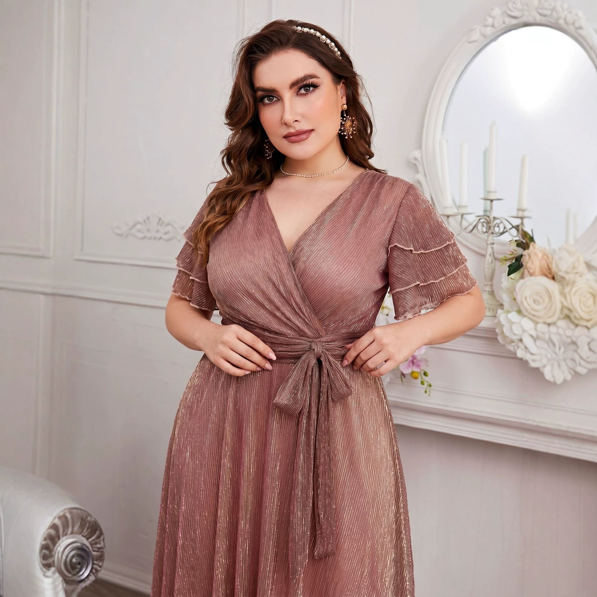Luxury Curvy Blush Gold Glitte - Fly Line บทวิจารณ์และราคา