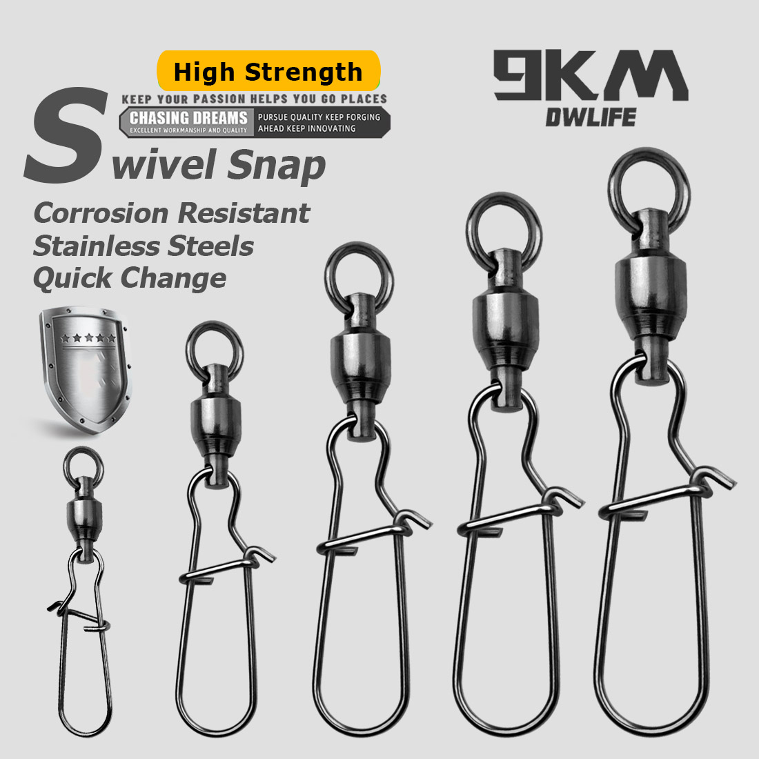 9KM 10PCS Ball Bearing Swivel  - Monofilament Line บทวิจารณ์และราคา