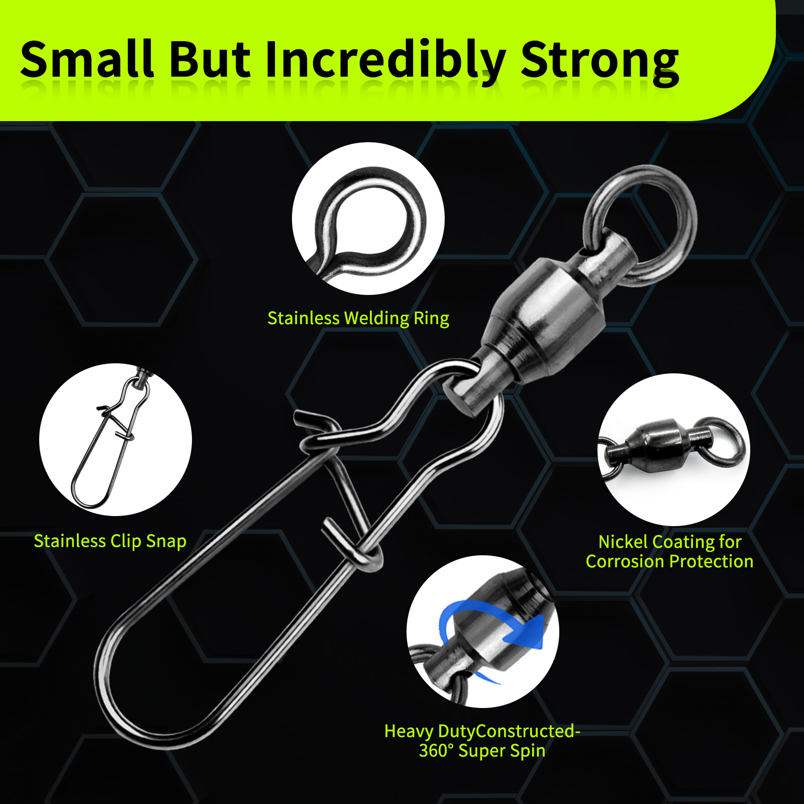 9KM 10PCS Ball Bearing Swivel  - Monofilament Line บทวิจารณ์และราคา