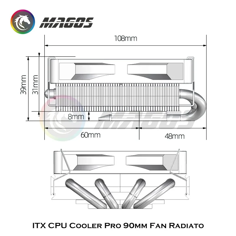 ITX CPU Cooler Pro 90mm Fan Ra - Fly Line บทวิจารณ์และราคา