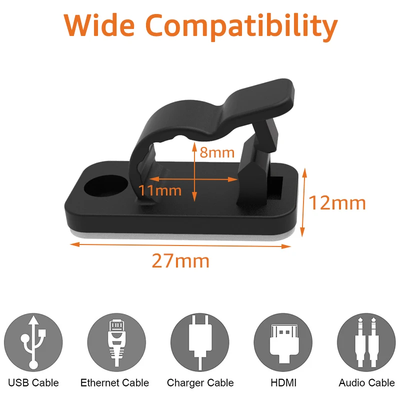 10/50PCS Cable Organizer Clips - Tippet Line บทวิจารณ์และราคา