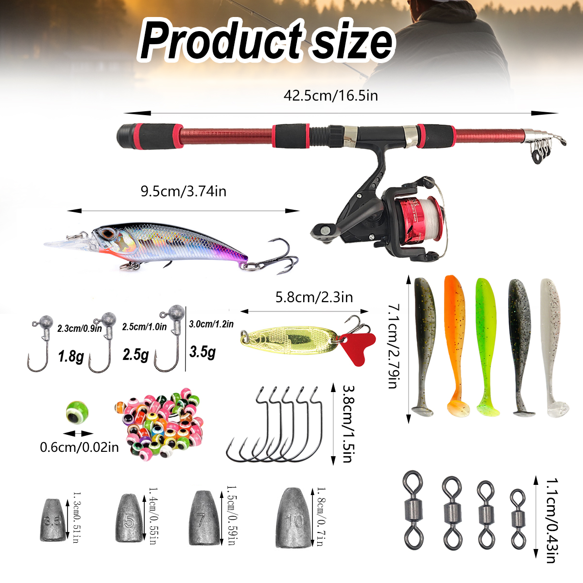 46Pcs Telescopic Fishing Rod R - Freshwater Line บทวิจารณ์และราคา
