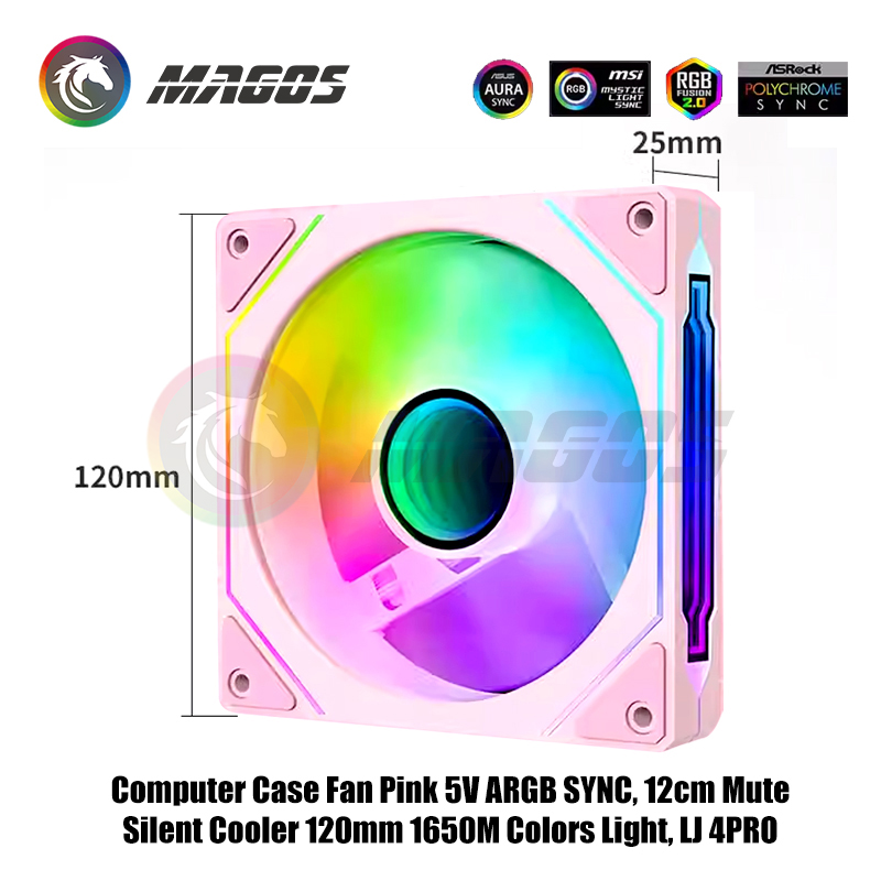 Computer Case Fan Pink 5V ARGB - Fly Line บทวิจารณ์และราคา