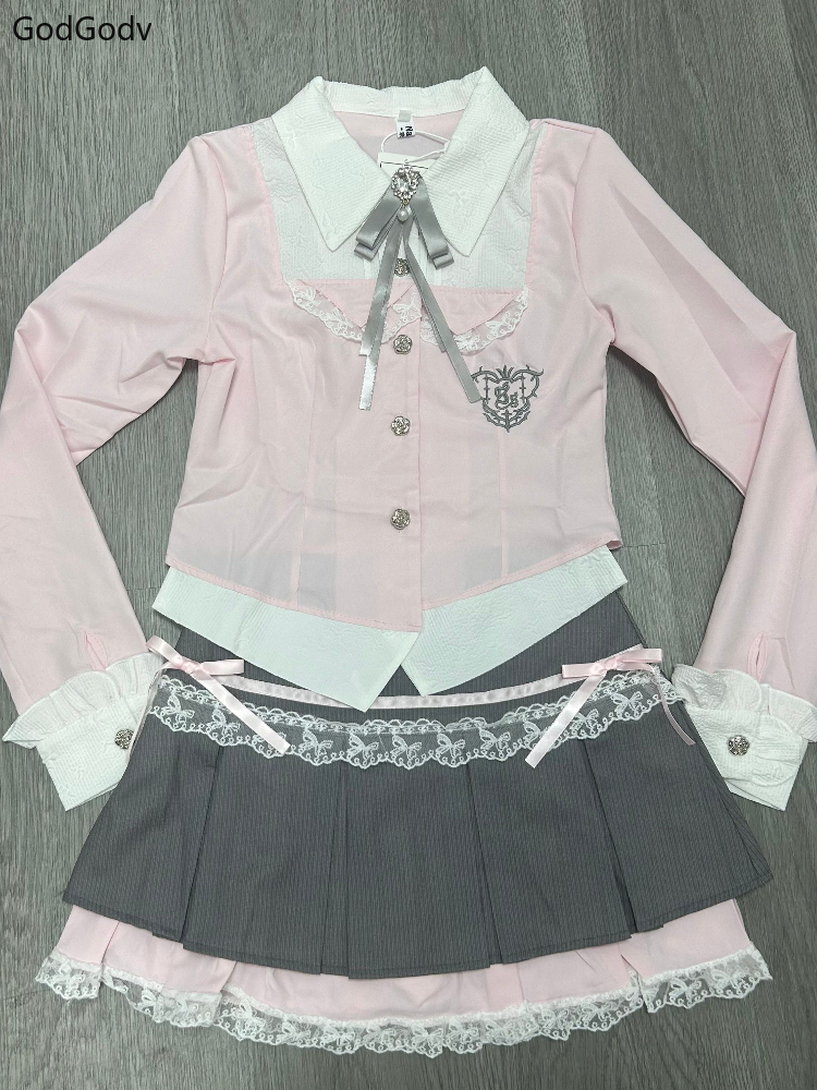 Spring Y2K Princess Outfits Wo - Fly Line บทวิจารณ์และราคา
